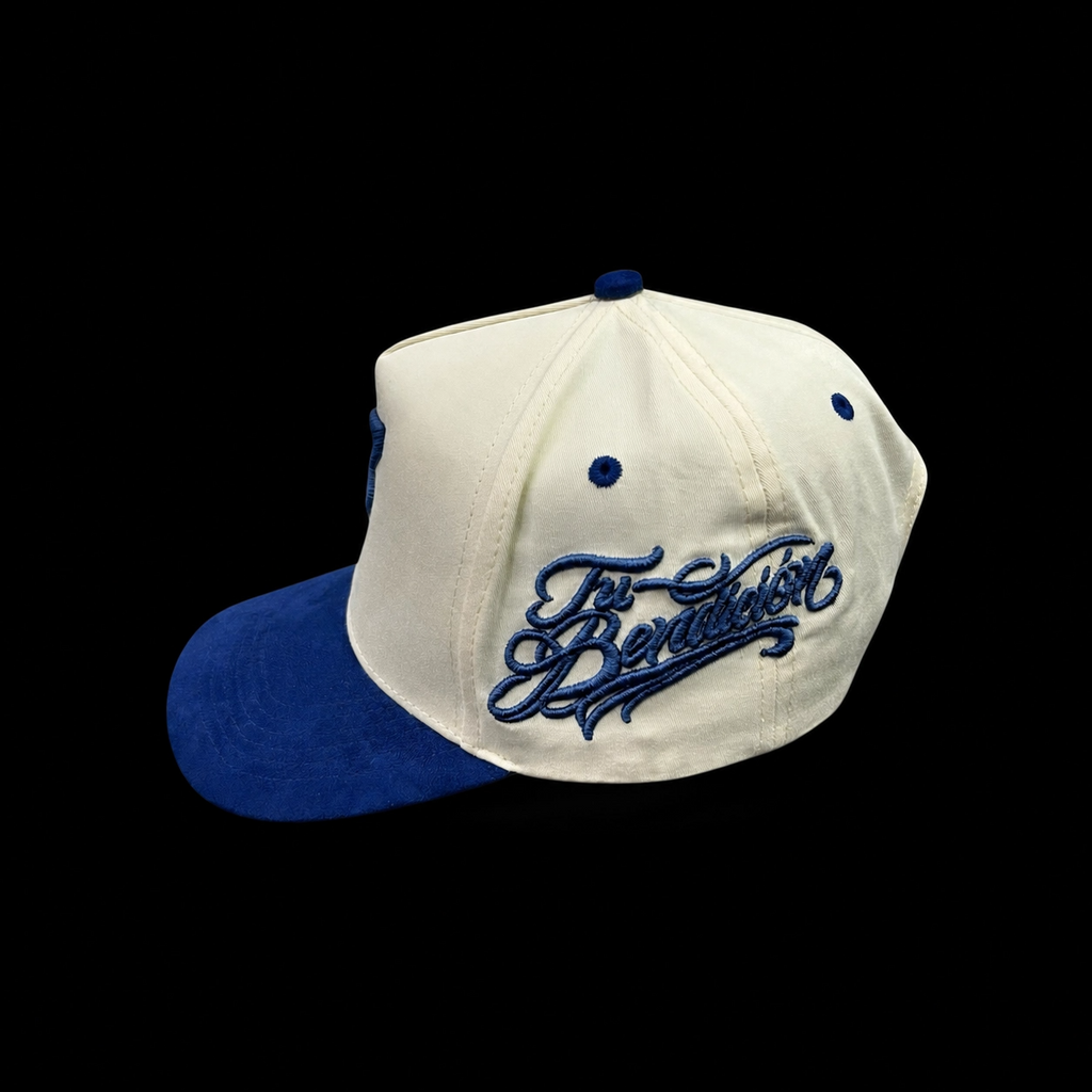 Kabuto Hats – Tu Bendición Cream Blue Edition