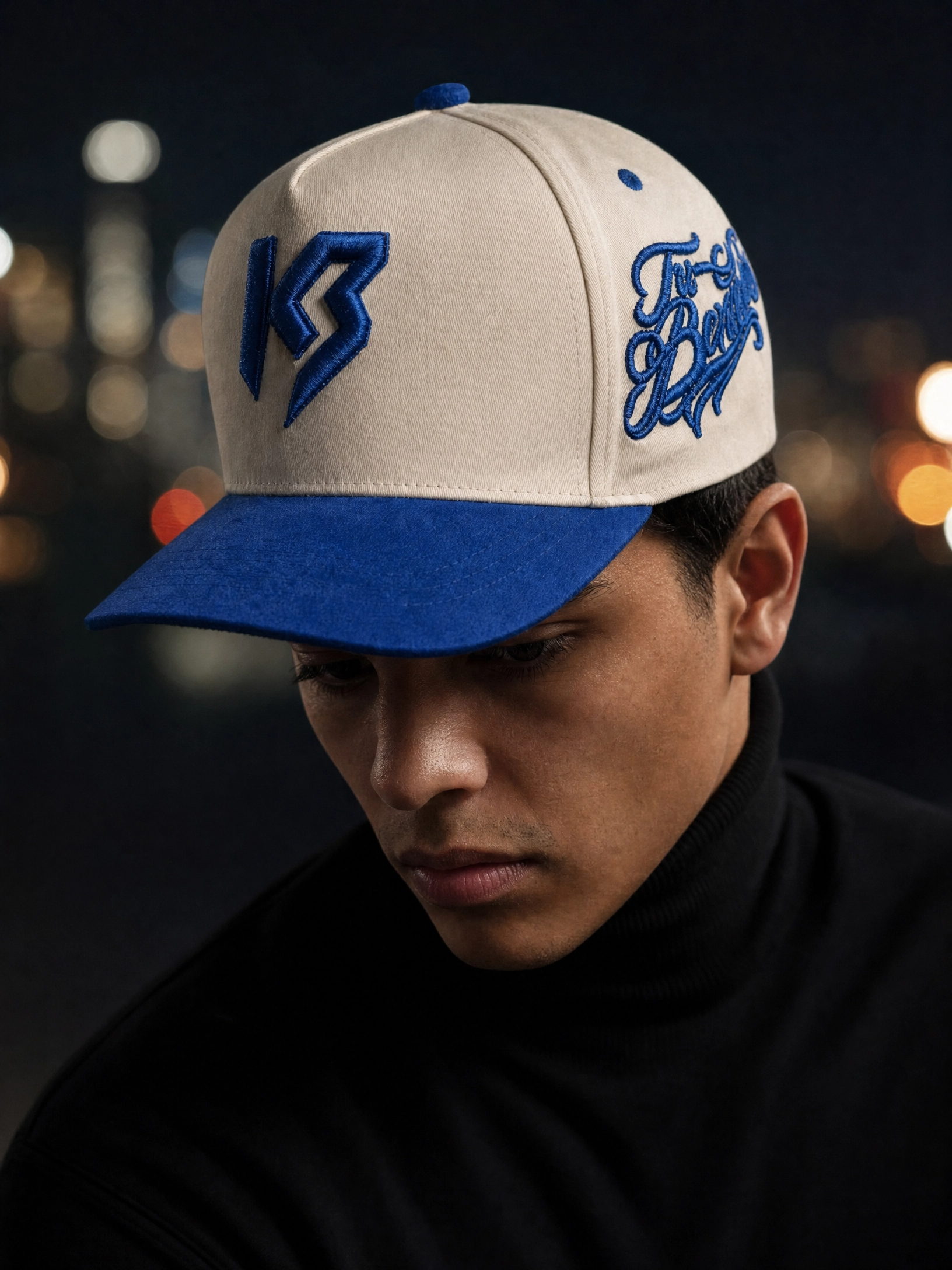 Kabuto Hats – Tu Bendición Cream Blue Edition